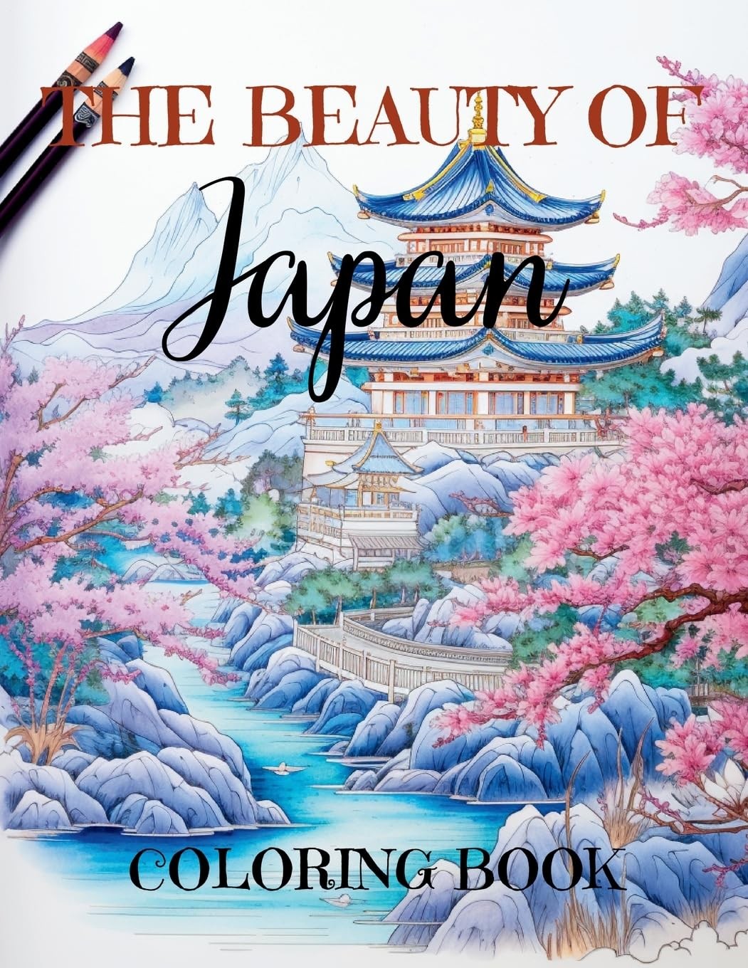 The Beauty of Japan: Relaxing Adult Coloring Book with 50 Large Coloring Pages (Zen Retreats Coloring) - Image 2