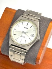 vintage seiko alba 34mm Men Quartz Watch VX42-0AE0 New Battery -f725