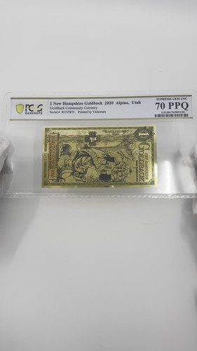 2020 New Hampshire 1 Goldback PCGS 70 *FIRST YEAR OF ISSUE* (Gratia, Grace) - Video 1 of 1