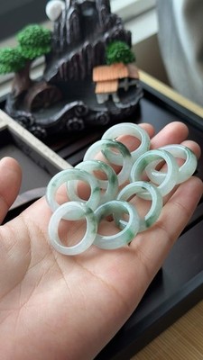 Floating Flowers Jadeite Rings