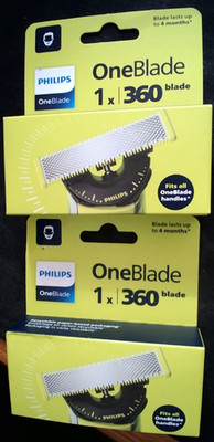 Philips OneBlade 360 2x Ersatzklingen/Kartuschen. QP410/50. Neu/Versiegelt.