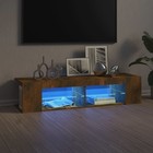 Smoked Oak TV Cabinet 135x39x30cm Engineered Wood & Glass with RGB LED Lights +