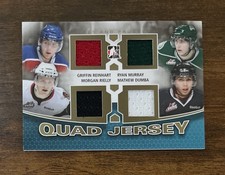2012-13 ITG Heroes &amp; Prospects Quad Jersey Gold /10 Reinhart, Rielly, Dumba