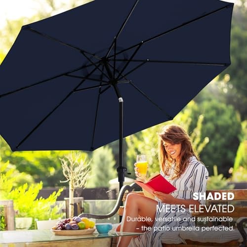 10FT Patio Umbrellas with Base Included, Outdoor Umbrella with Sandbag Base, - Picture 8 of 8