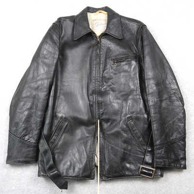 美品 50～60s sears fieldmaster レザージャケット Vintage 50s FieldMaster Leather Jacket Motorcycle Size S / M Black