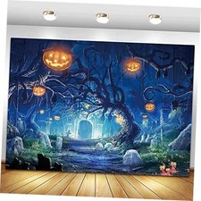 Spooky Night Photo Background Pumpkin Lantern Photography Backdrop for 7x5ft