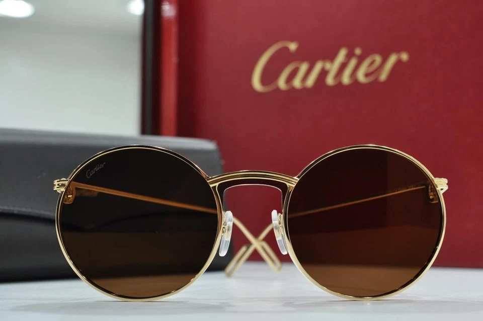 Gafas de sol Cartier vintage marco redondo gafas luneta doradas suela occhiali da Foto 4 de 4