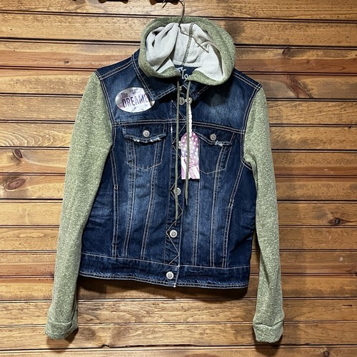 Wallflower Youth Girls Blue Jean Denim Button Up Jacket Hooded Sz L The Dreamer - Picture 16 of 16