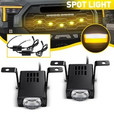 2pcs Led Headlight Bumper Projector Lens Drl Car Grille Lights Motor Spotlights 2pcs Led Headlight Bumper Projector Lens Drl Car Grille Lights Motor Spotlights