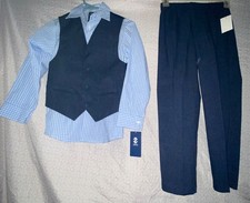 IZOD Boys 3 Piece Vest Suit Kids Size 8 Blue and White NWT