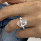Oval Diamond Ring E VVS2 IGI Certified 5.5 Carat Labcreated 14K W Gold Baguette — photo 6