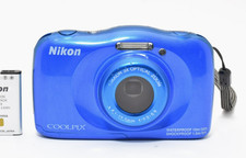 Near MINT Nikon COOLPIX S33 13.2MP 3X Zoom Digital Camera Blue From Japan