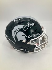LE&rsquo;VEON BELL MICHIGAN STATE SIGNED SPEED FLEX AUTHENTIC HELMET JSA WITNESS COA