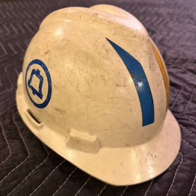 Vintage Pacific Bell / Bell System White Hard Hat Helmet MSA 1985 
