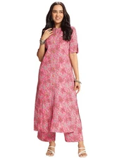 GoSriKi Women's Rayon Viscose Straight Printed Kurta with Pant