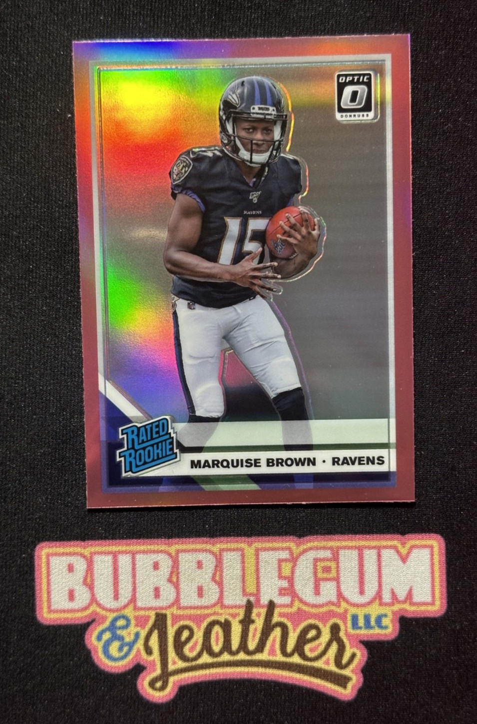2019 Panini Donruss Optic Rated Rookie Pink Prizm Marquise Brown #162 RC