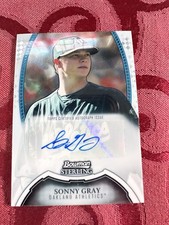 2011 Topps Bowman Sterling Sonny Gray Auto Red Sox RC Rookie Autograph Card. rookie card picture