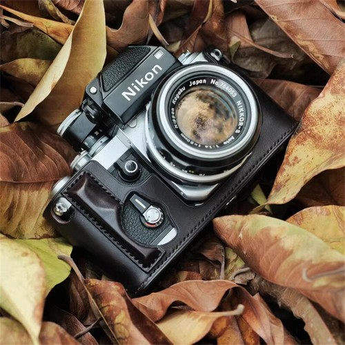 Handmade Retro Leather Half Camera Case Bag Protector Cover for Nikon F2 F3 - Picture 12 of 29
