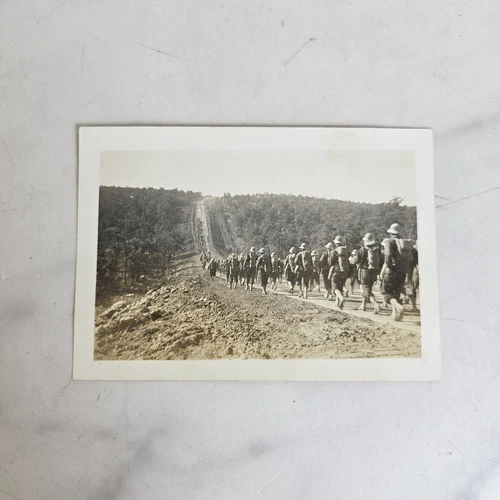 1940s WW2 American Soldier Trainees Marching Through Texas Original Photograph