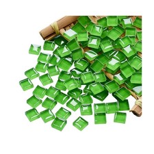 Mosaic Tiles Squares Dark Green Crystal Glass Tile 100g, Deep