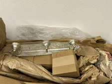 New Hinkley Lighting silver and gold frosted triple  Bathroom Vanity Light