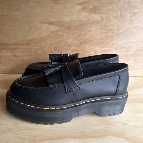 Dr. Martens Adrian Quad schwarze Plateauschuhe gelbe Nähte Herren 12 neu mit Etikett Doc - Bild 3 von 10