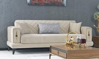 Wohnzimmer Beige Dreisitzer Sofa Couch Textil PolstermöBel Sofas 3 Sitzer