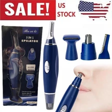 3 in 1 Nose Ear Hair Trimmer Face Eyebrow Shaver Clipper Groomer Cleaner New USA