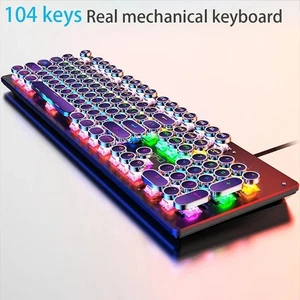 Mechanical Game Keyboard Blue Black Brown Switch 104 Keys USB Wired RGB Backlit