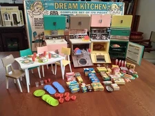 Vintage Deluxe Reading 1963 Barbie Dream Kitchen, Original Box, 145 Pieces, TLC