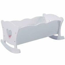 18 Inch Dolls Cradle Crib Cot Wooden Doll Bed with Pillow and Mattress Kids Toys