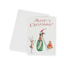 CHRISTMAS CHEER!  Caspari 15 Christmas & Holiday cards & envelopes NEW BOX