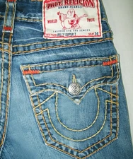 HOT USA Men's TRUE RELIGION BILLY SUPER T BOOTCUT Denim Jeans 28 x34 (Fit 28x33)