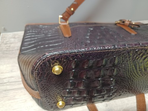 Brahmin Animal Print with Brown Leather Double Strap Shoulder Bag - Picture 24 of 24
