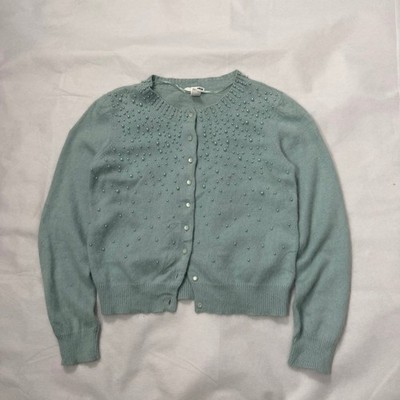 Vintage-Style H&M Damen Perlen Strick Cardigan UK 10-12