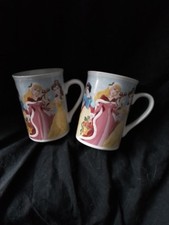 Disney princesses mug, Set Of 2,  USED, 2008,Ceramic.