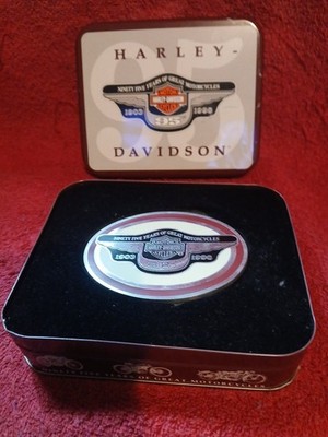 Harley Davidson Collectibles 95th Commemorative Belt Buckle-New-Orig Tin Box