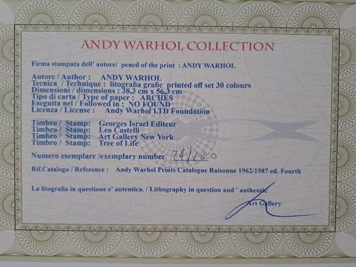 Andy Warhol Signed - Love - Certificate Leo Castelli - Picture 8 of 8