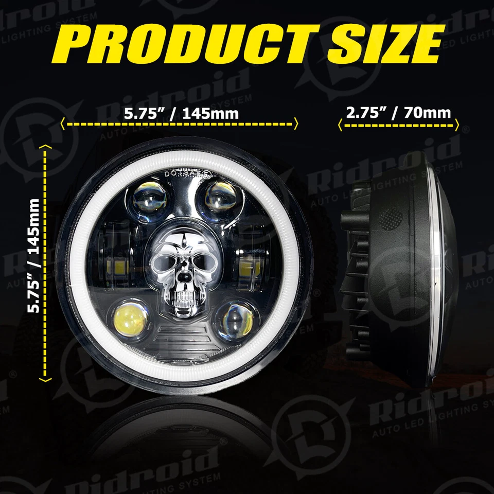 Faro LED de 5-3/4" 5,75 pulgadas haz alto bajo para Harley-Davidson Iron 883 XL883N Foto 2 de 4