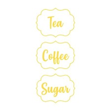 Coffee Tea Sugar Canister Stickers Self-Adhesive Waterproof Vinyl Kitchen Decal