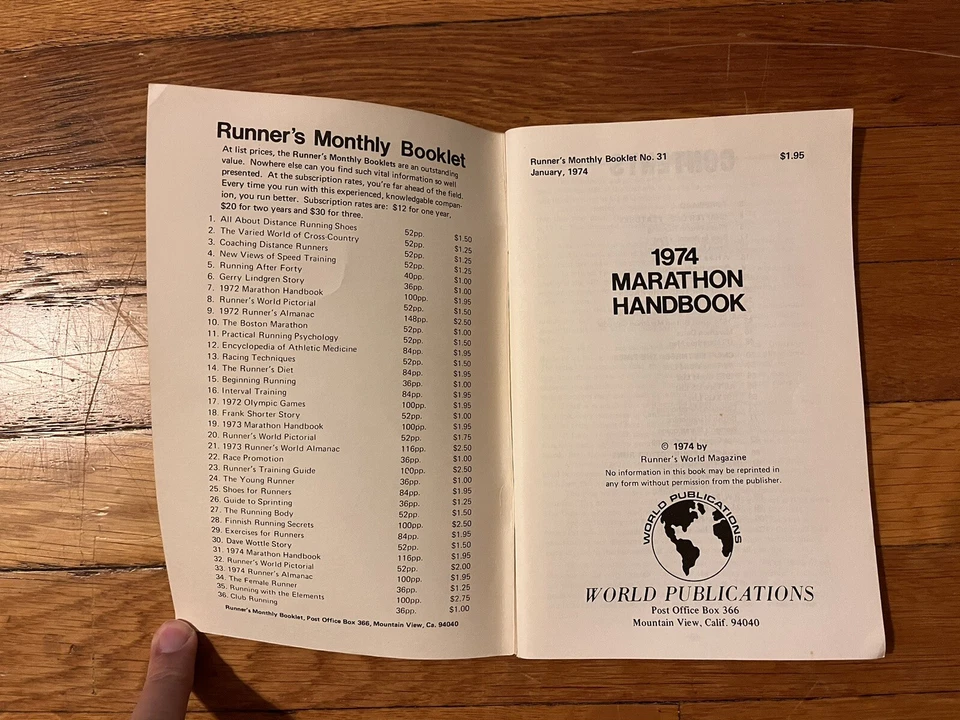 1974 Marathon Handbook Runner's World Booklet of the Month #31 1974 - Image 3 of 4