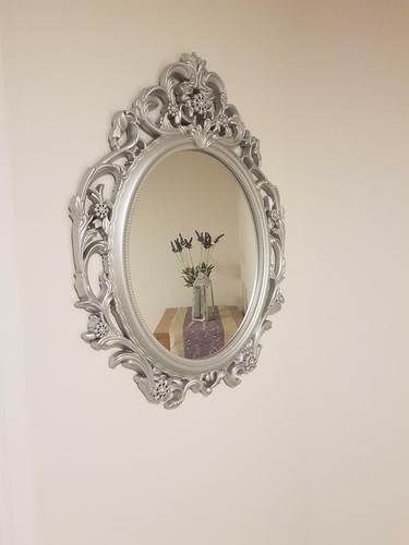 New Beautiful Baroque Wall Mirror Silver Chic Mirror Home Decor 62x49cm High - Picture 8 of 12