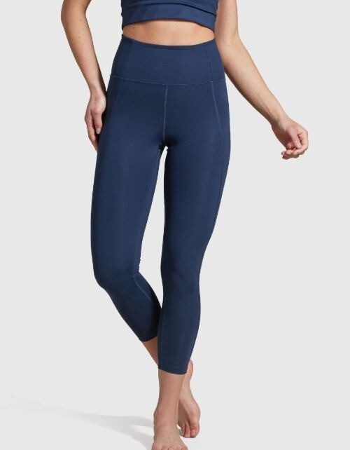 GIRLFRIEND COLLECTIVE high rise compressive 7/8 leggings in navy size S Small