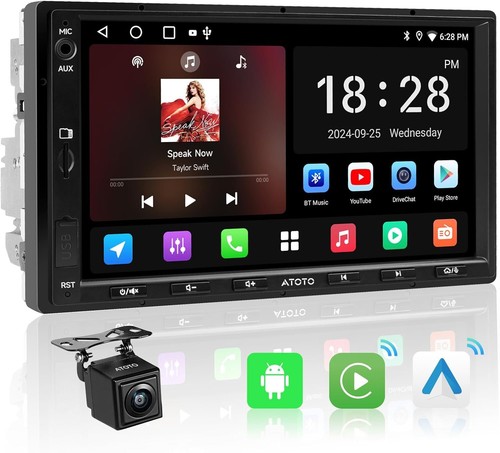 Autoradio 2 DIN Android Mit 7” Display Wireless CarPlay Und Rückfahrkamera - Bild 1 von 8