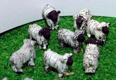 Sheep 8 Railway A70p PAINTED N Gauge Scale Langley Models 1/148 Animals Metal
