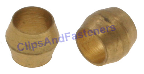 25 Brass Compression Fitting Sleeves 3/16"