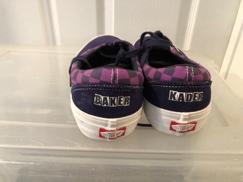 RARE🔥 Sz 11 VANS x Baker Skateboarding Shoes Authentic Purple Checkerboard - Picture 3 of 5