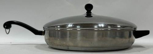 Farberware Aluminum Clad Stainless Steel 12" Covered Fry Pan Vintage Made in USA - Picture 4 of 9
