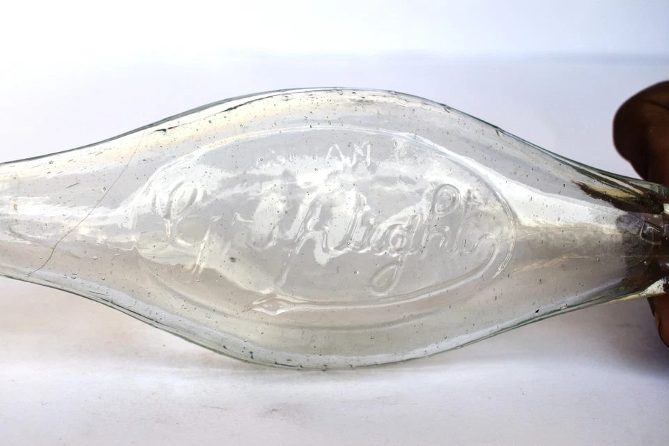 Vintage Griptight Latte Bottiglia Bambino Nutrimento Doppio Punta Banana Glass - Immagine 2 di 4