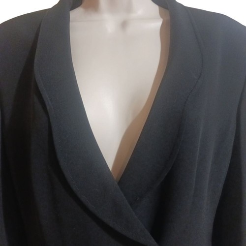 Armani Collezioni Vintage Black Long Doubke Breasted Blazer Size 14 - Picture 3 of 13